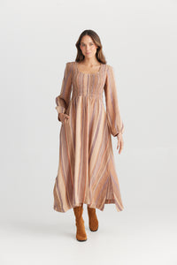 Shanty | Francisco Dress - Santal Stripe