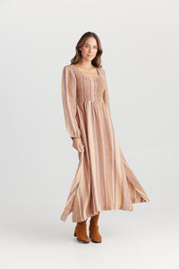 Shanty | Francisco Dress - Santal Stripe