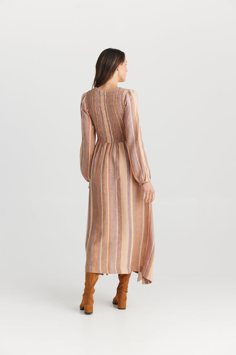 Shanty | Francisco Dress - Santal Stripe