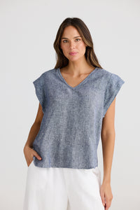 Shanty | Sebou Top - Navy Fleck