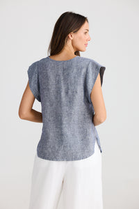 Shanty | Sebou Top - Navy Fleck