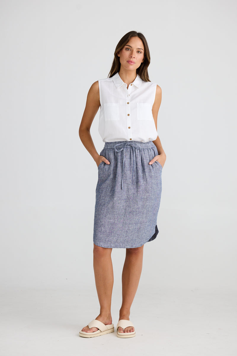 Shanty |  Khari Skirt - Navy Fleck