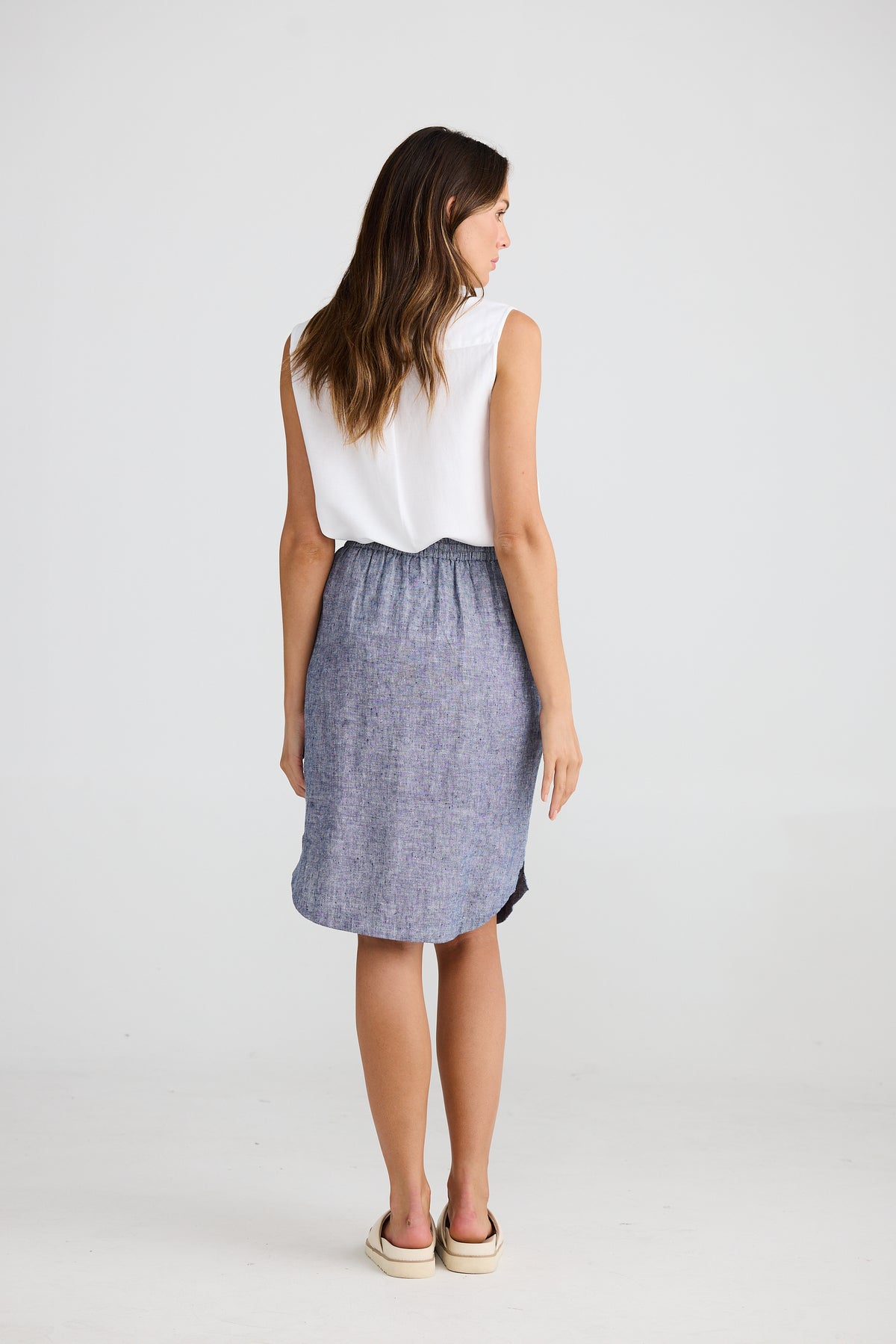 Shanty |  Khari Skirt - Navy Fleck