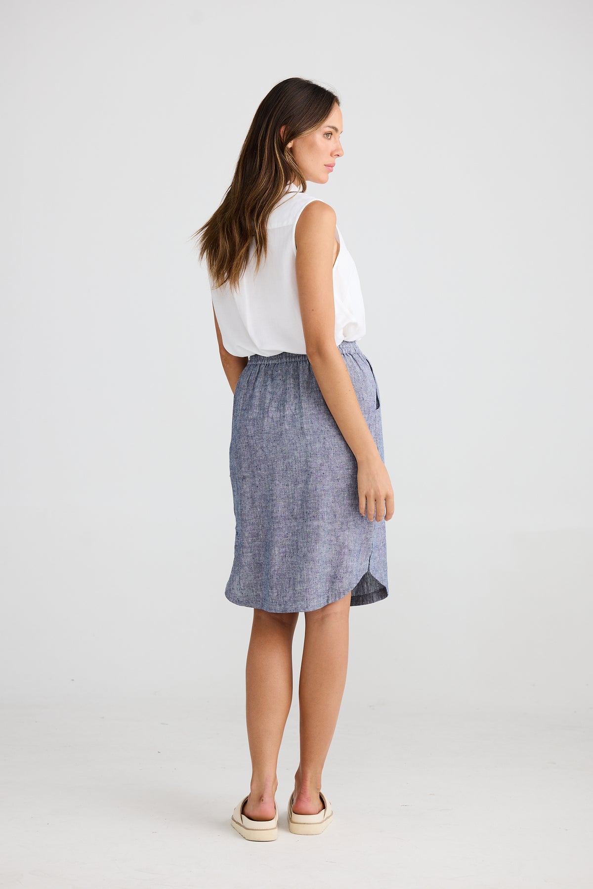 Shanty |  Khari Skirt - Navy Fleck