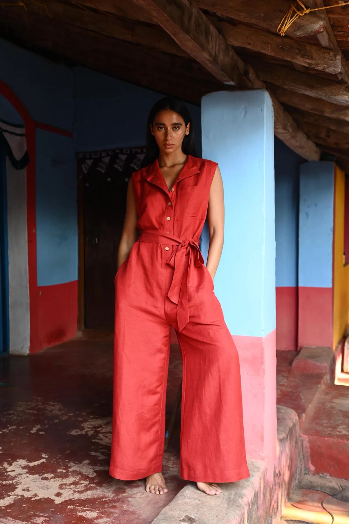 Shanty | Isola Jumpsuit - Cherry Linen Blend