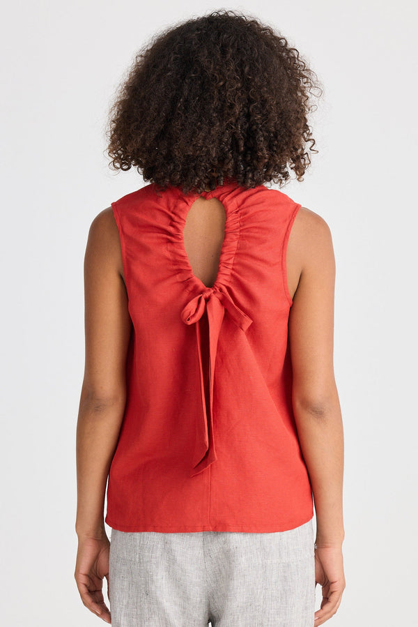 Shanty | Adel Top - Cherry Linen Blend