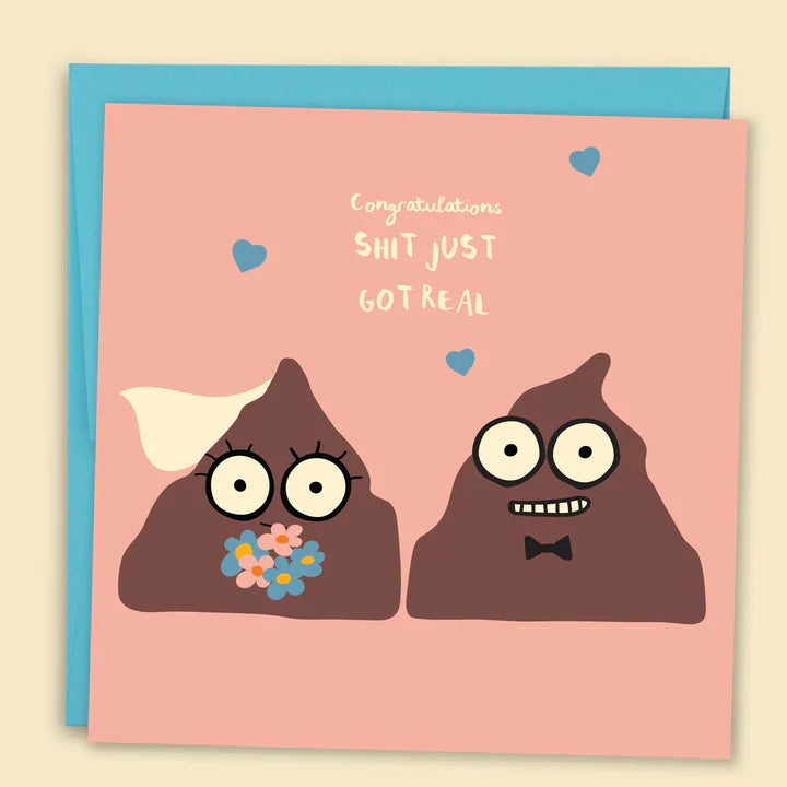 Papernest | Congratulations, Shit Just Got Real Wedding Card