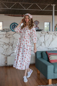 Mandalay Designs | Seaweed Bud Maxi Dress - Coral