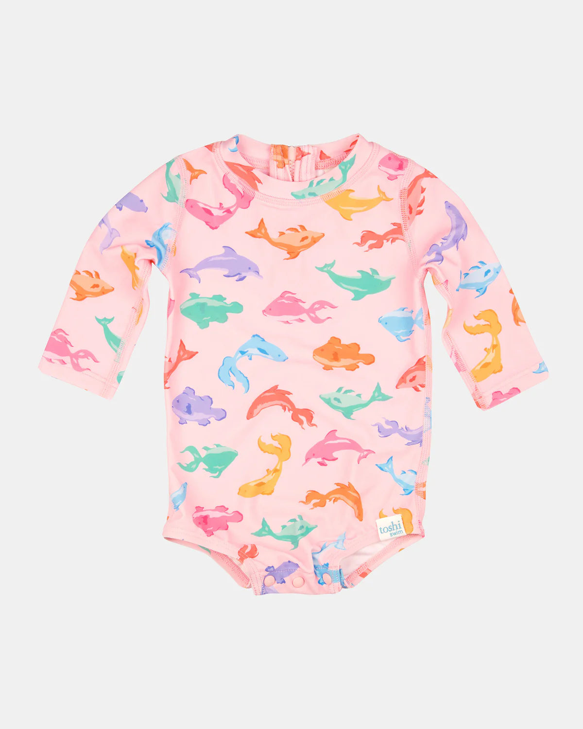 Toshi | Long-Sleeve Swim Onesie - Dishy Fishy