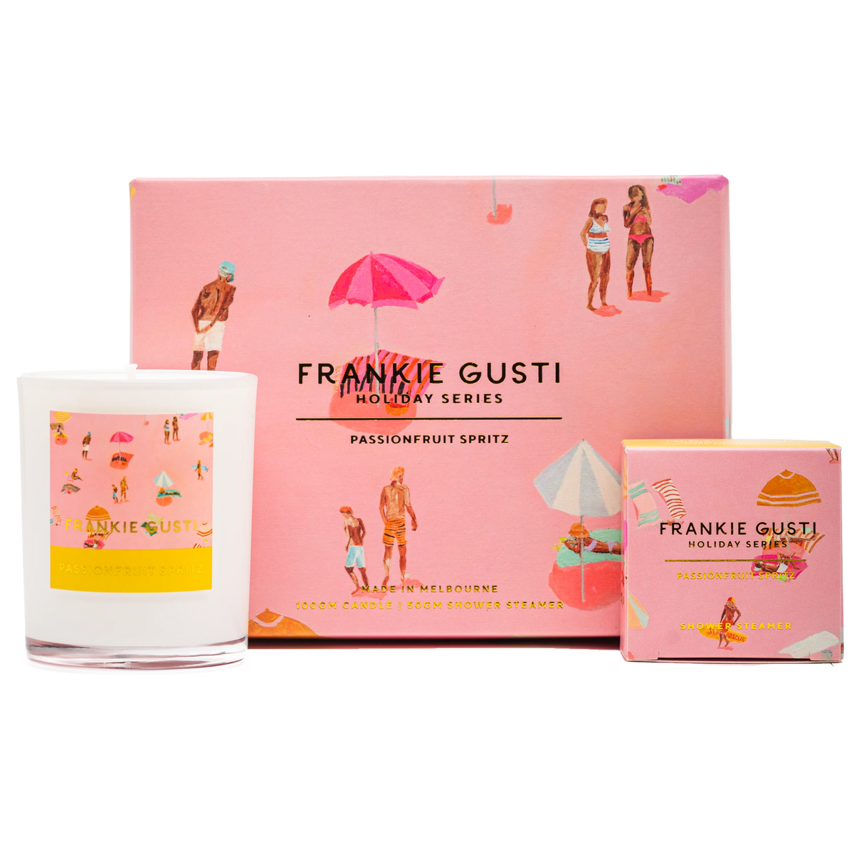 Franki Gusti | Shower Steamer + Candle Duo - Passionfruit Spritz