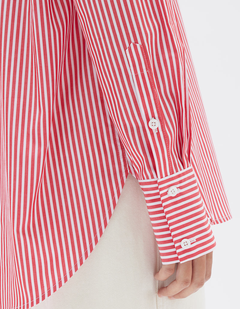 Assembly Label | Redwood/White Signature Stripe Poplin Shirt