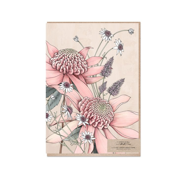 Typoflora | Pink Waratah All Occasion Card