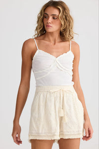 Talisman | Chantilly Short - Natural Embroidery