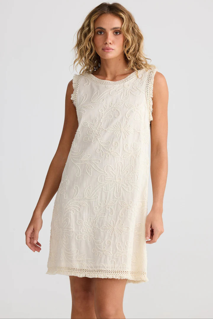 Talisman | Chantilly Dress - Natural Embroidery