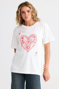 Talisman | Ace of Hearts Relaxed Tee - White