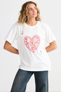 Talisman | Ace of Hearts Relaxed Tee - White
