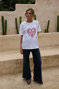 Talisman | Ace of Hearts Relaxed Tee - White