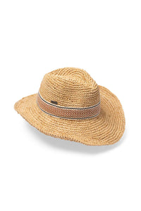 IBIZA - RAFFIA COWBOY FEDORA - NATURAL