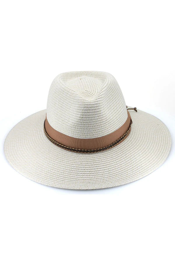 Bahama Flexibraid Fedora - Ivory/Nutmeg