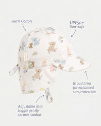 Toshi | Flap Cap Arcadia Gumnut Babies Cloud
