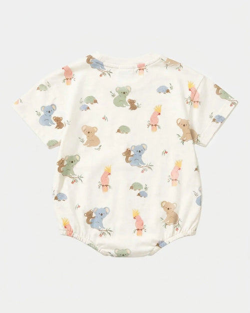 Toshi | Onesie S/S Bubble Arcadia Gumnut Babies - Cloud