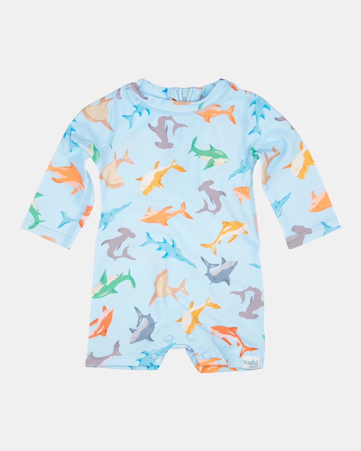 Toshi | Long-Sleeve Swim Onesie - Sharky