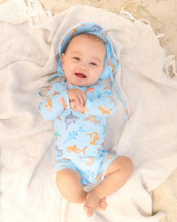 Toshi | Long-Sleeve Swim Onesie - Sharky