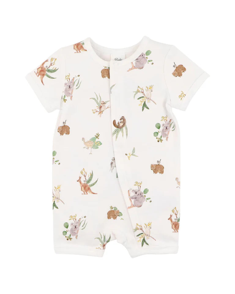 Bebe | Australiana Short-Sleeved Organic Zipsuit