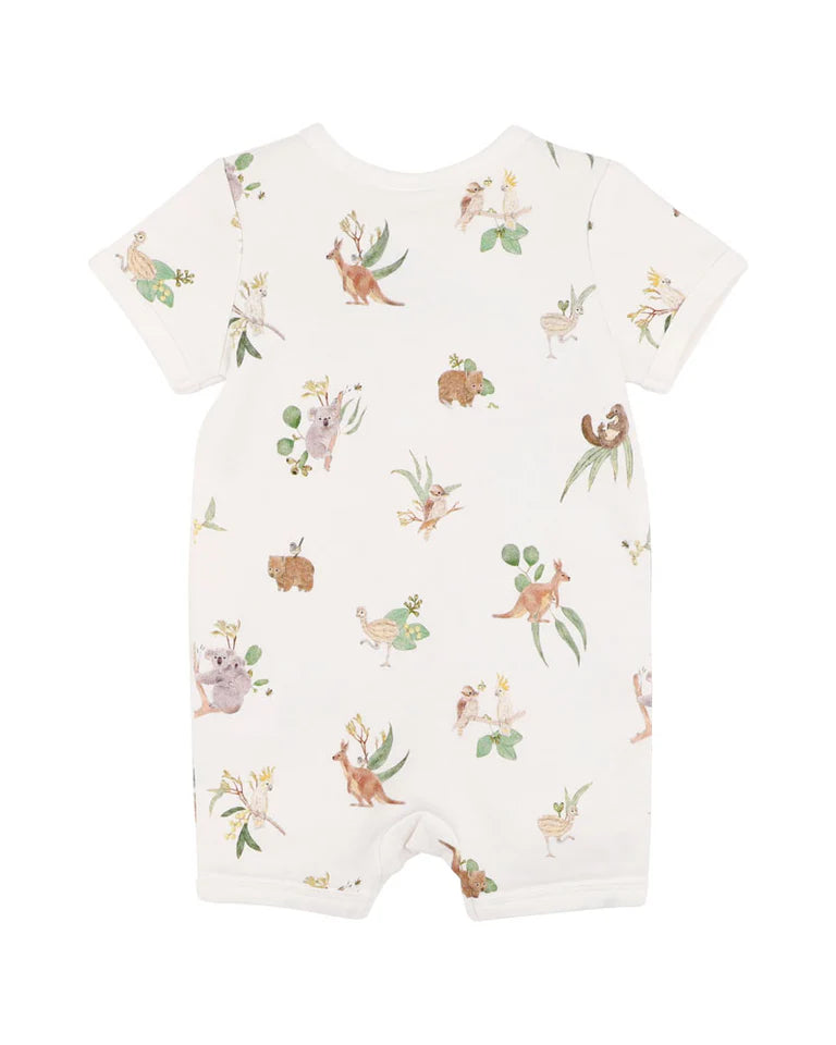 Bebe | Australiana Short-Sleeved Organic Zipsuit