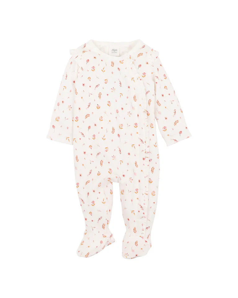 Bebe | Billie Ditsy Floral Long-Sleeve Organic Zipsuit