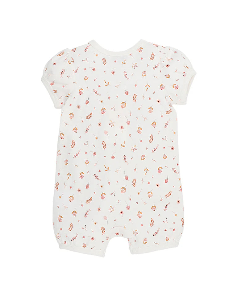 Bebe | Billie Ditsy Floral Short-Sleeve Organic Zipsuit