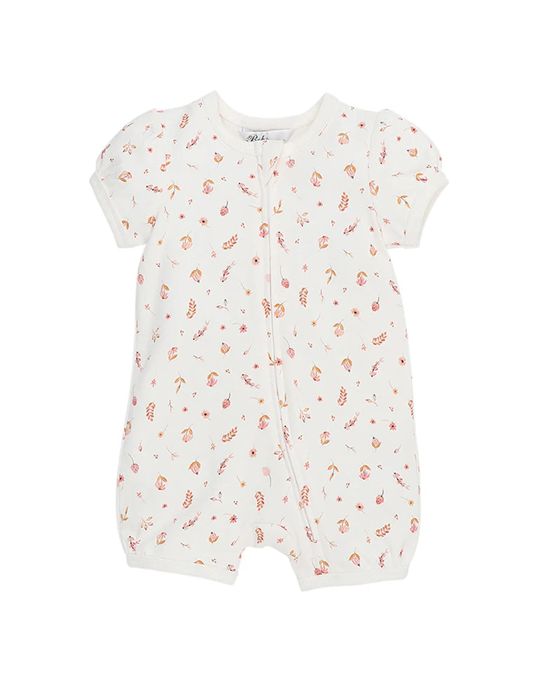 Bebe | Billie Ditsy Floral Short-Sleeve Organic Zipsuit
