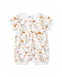 Bebe | Taylor Organic Floral SS Zip Romper