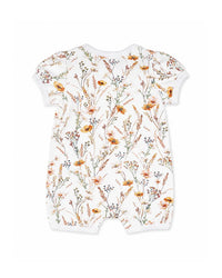 Bebe | Taylor Organic Floral SS Zip Romper