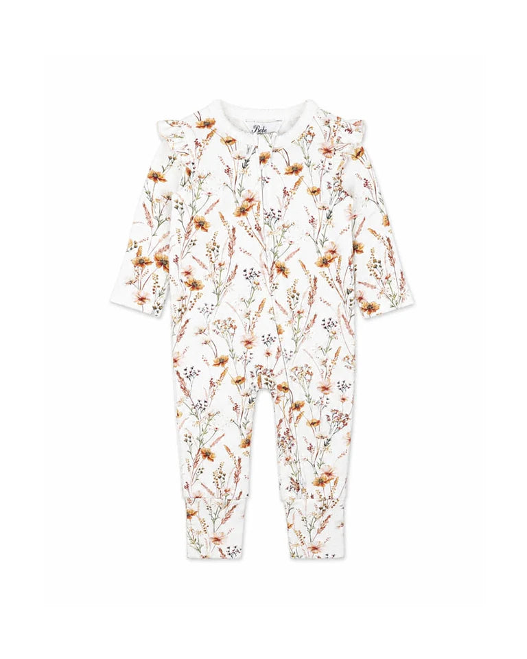 Bebe | Taylor Organic Floral LS Zipsuit