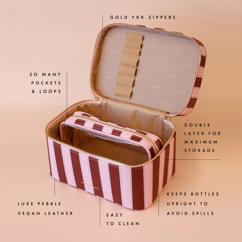 Fox + Fallow | Burgundy Stripe Vanity Case