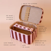 Fox + Fallow | Burgundy Stripe Vanity Case