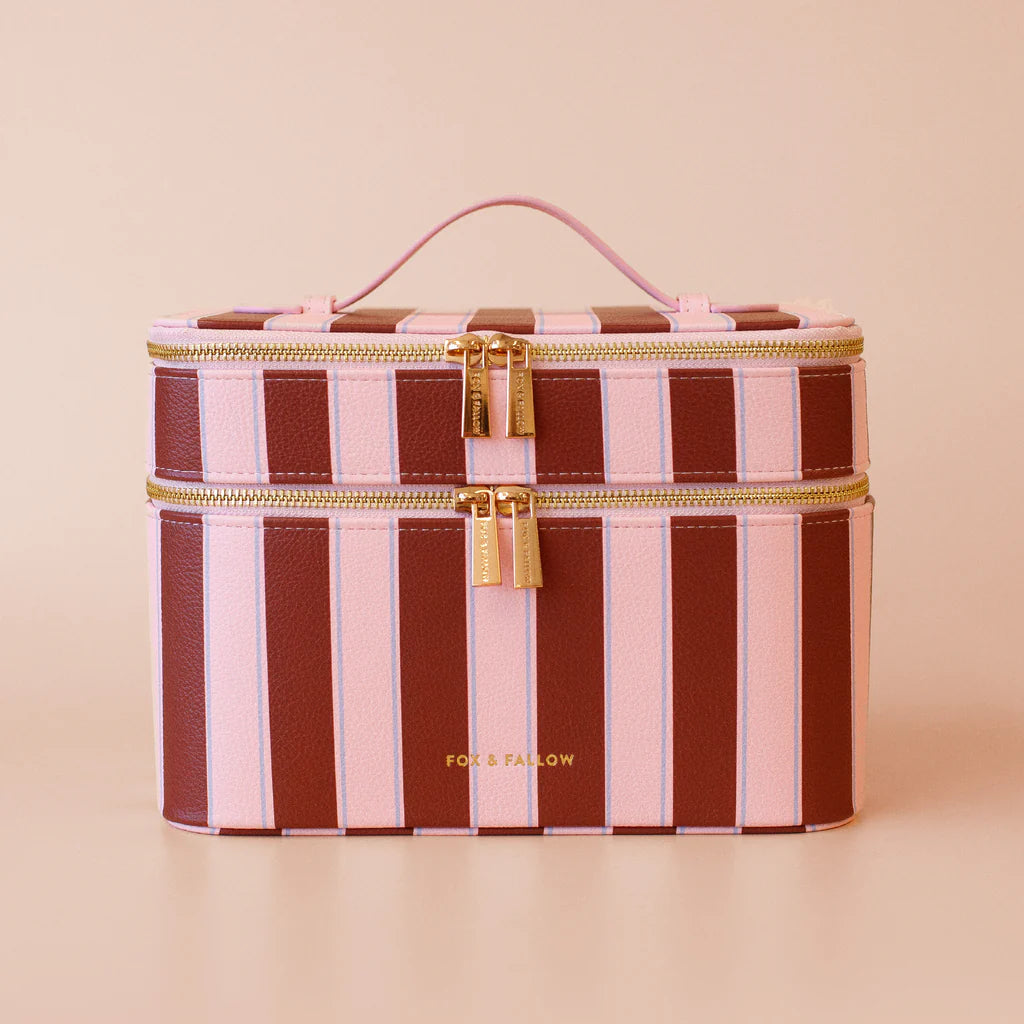 Fox + Fallow | Burgundy Stripe Vanity Case
