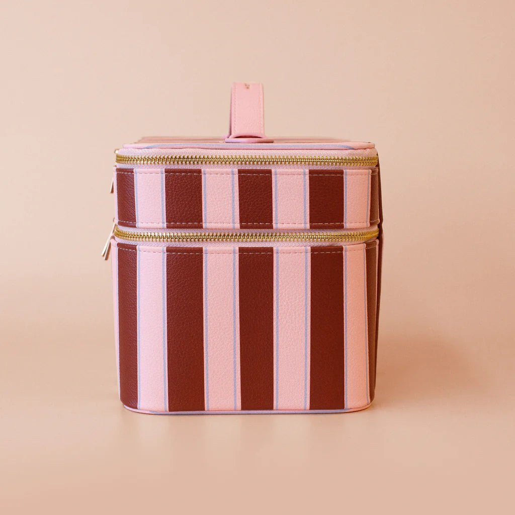 Fox + Fallow | Burgundy Stripe Vanity Case