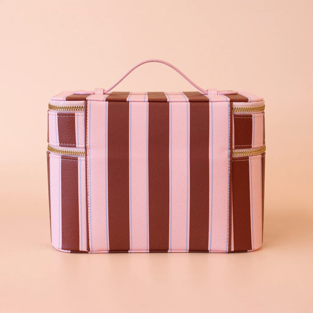 Fox + Fallow | Burgundy Stripe Vanity Case