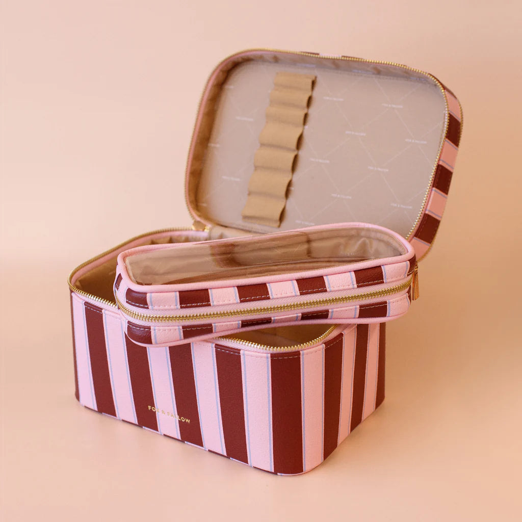 Fox + Fallow | Burgundy Stripe Vanity Case