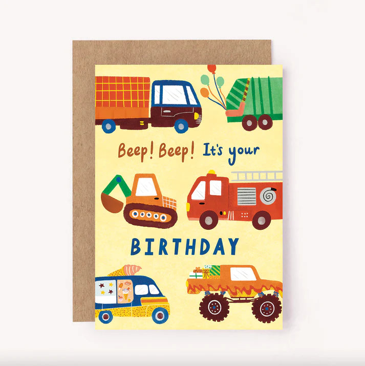 Vehicles Happy Birthday Card