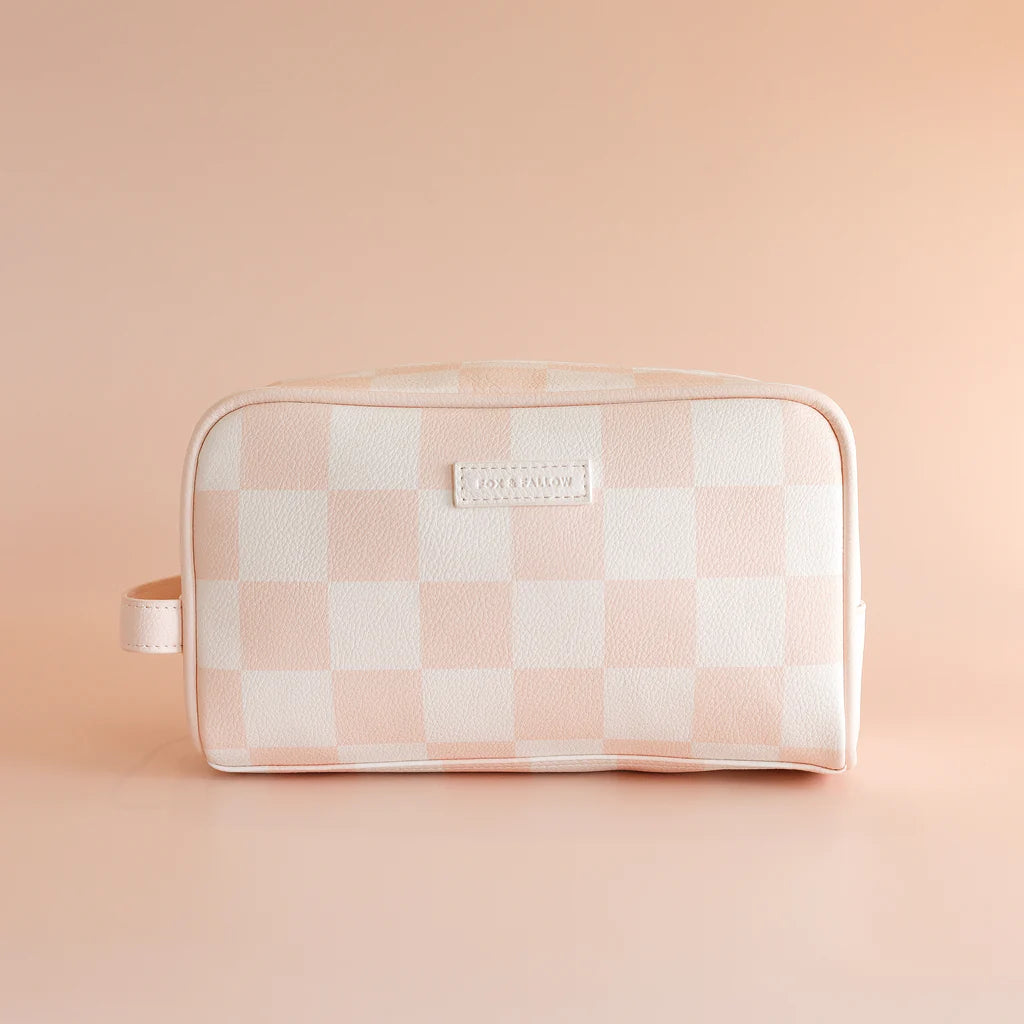 Fox + Fallow | Salmon Check Wash Bag