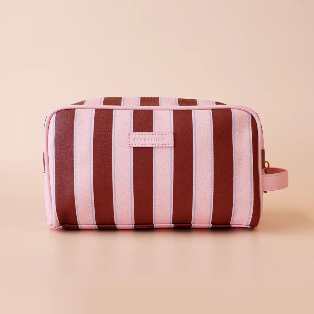 Fox + Fallow | Burgundy Stripe Wash Bag