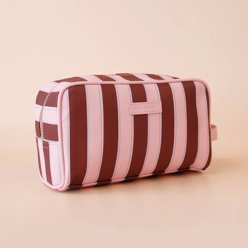 Fox + Fallow | Burgundy Stripe Wash Bag