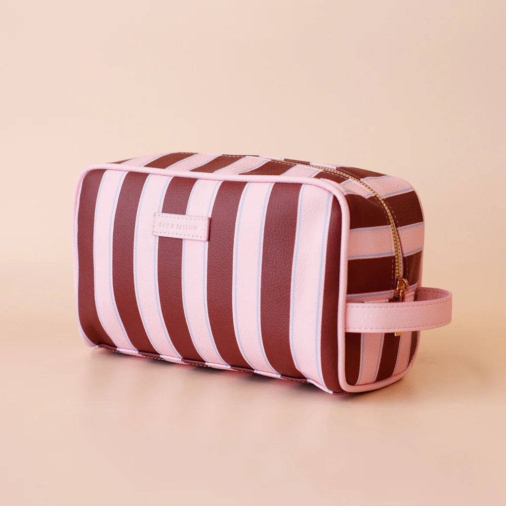 Fox + Fallow | Burgundy Stripe Wash Bag