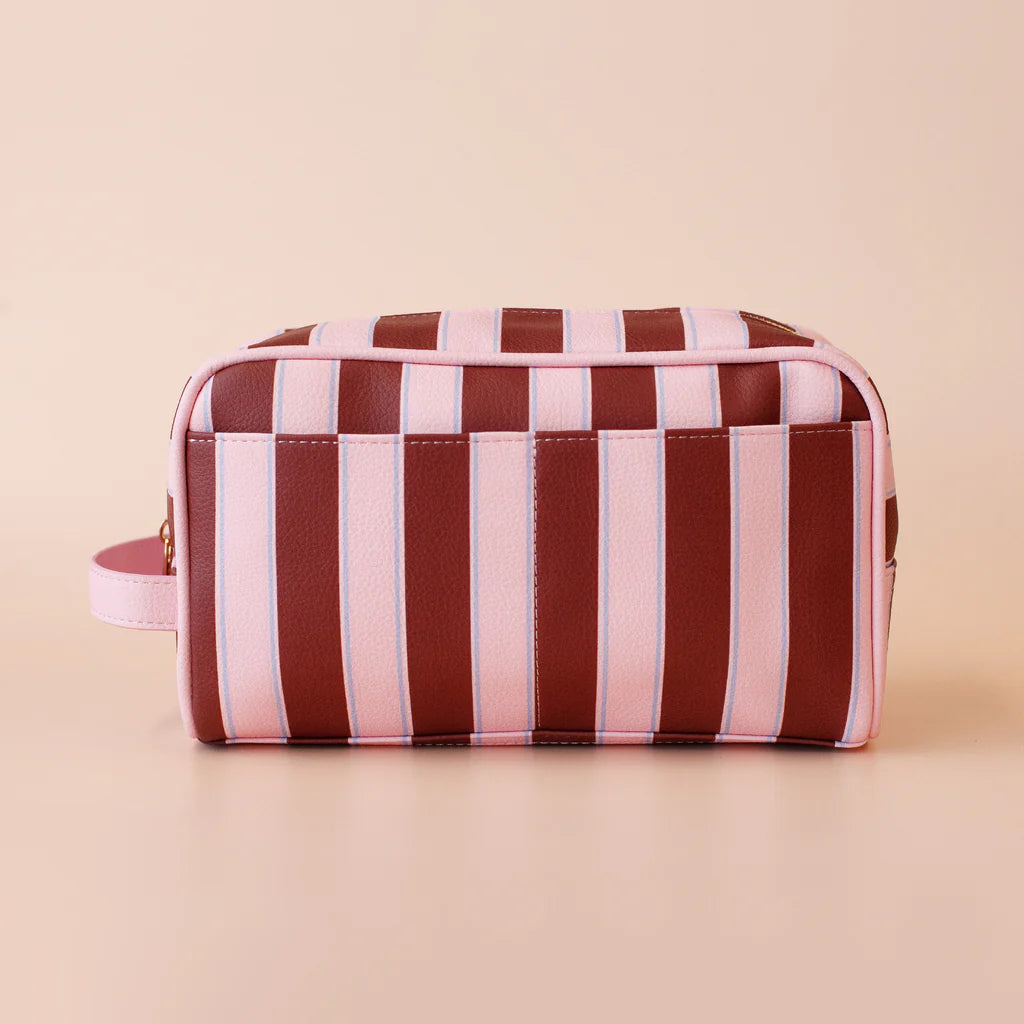 Fox + Fallow | Burgundy Stripe Wash Bag