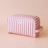 Fox + Fallow | Rosé Pinstripe Wash Bag
