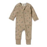 Wilson + Frenchy | Jungle Leaf Organic Zipsuit w/ Feet