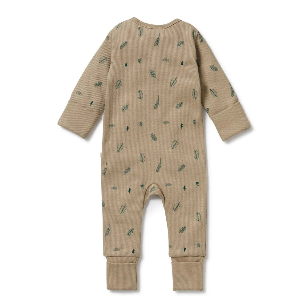 Wilson + Frenchy | Jungle Leaf Organic Zipsuit w/ Feet